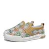 Fashion Vintage Print Canvas Loafers Men Slip On Casual Shoes Men Comfortable Men's Vulcanised Shoes Flat Sneakers 2024 Chaussure Hommes