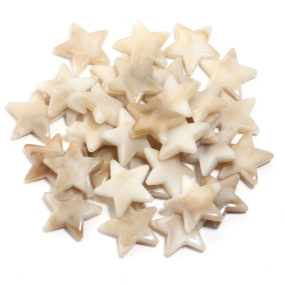 50pcs/lot 21mm Dual Color Acrylic Star Beads Loose Spacer Pentagram Beads For DIY Bracelet Phone Chain Jewelry Decor Accessories