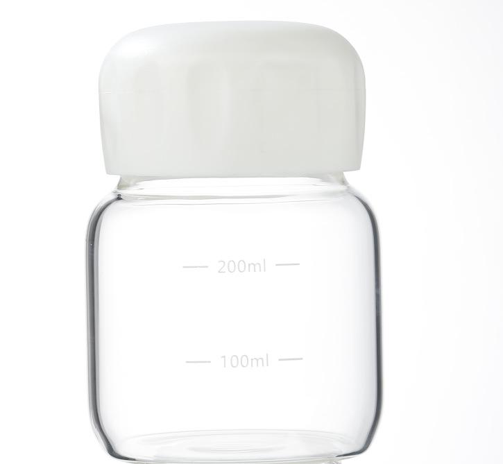 300 мл маленькие стеклянные бутылки для воды с крышкой портативные симпатичные мини цилиндрические однотонные герметичные стаканчики для воды студенческие бутылки для питья