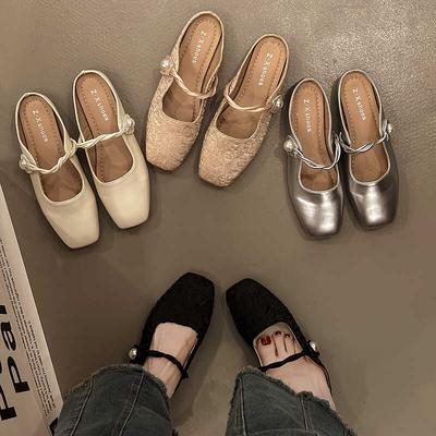 Модная обувь Накладка на носок Женские тапочки Уличные шлепанцы Pantofle Плоские 2025 Лето Мэри Джейн Тапочки Женская летняя обувь Шлепанцы Накладка на носок