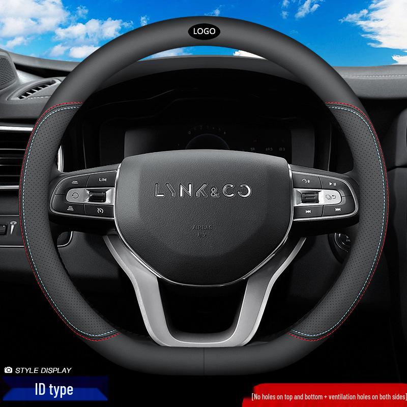 Чехол на руль из натуральной кожи для моделей Lynk & Co 01, 02, 03, 03+, 05, 06 и автомобилей на новых источниках энергии
