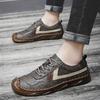 Новые мужские повседневные кожаные туфли для отдыха на природе весна/лето больших размеров, сшитые вручную мужские туфли на мягкой подошве
