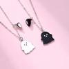 Luoluo&baby 2Pcs/set Cartoon Ghost Heart Pendant Chain Best Friends Necklace BFF Friendship Jewelry Gift for Kids