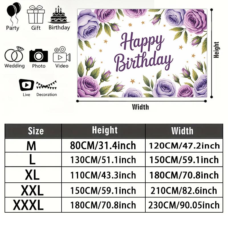 Red Floral Photography Backdrop 1pc - Wall Hanging Decor
