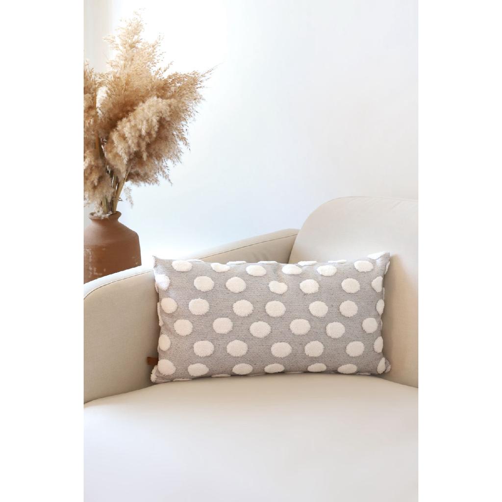 Bohemian Special Design Punch Pattern Decorative Rectangular Throw Pillow Case Point Ecru