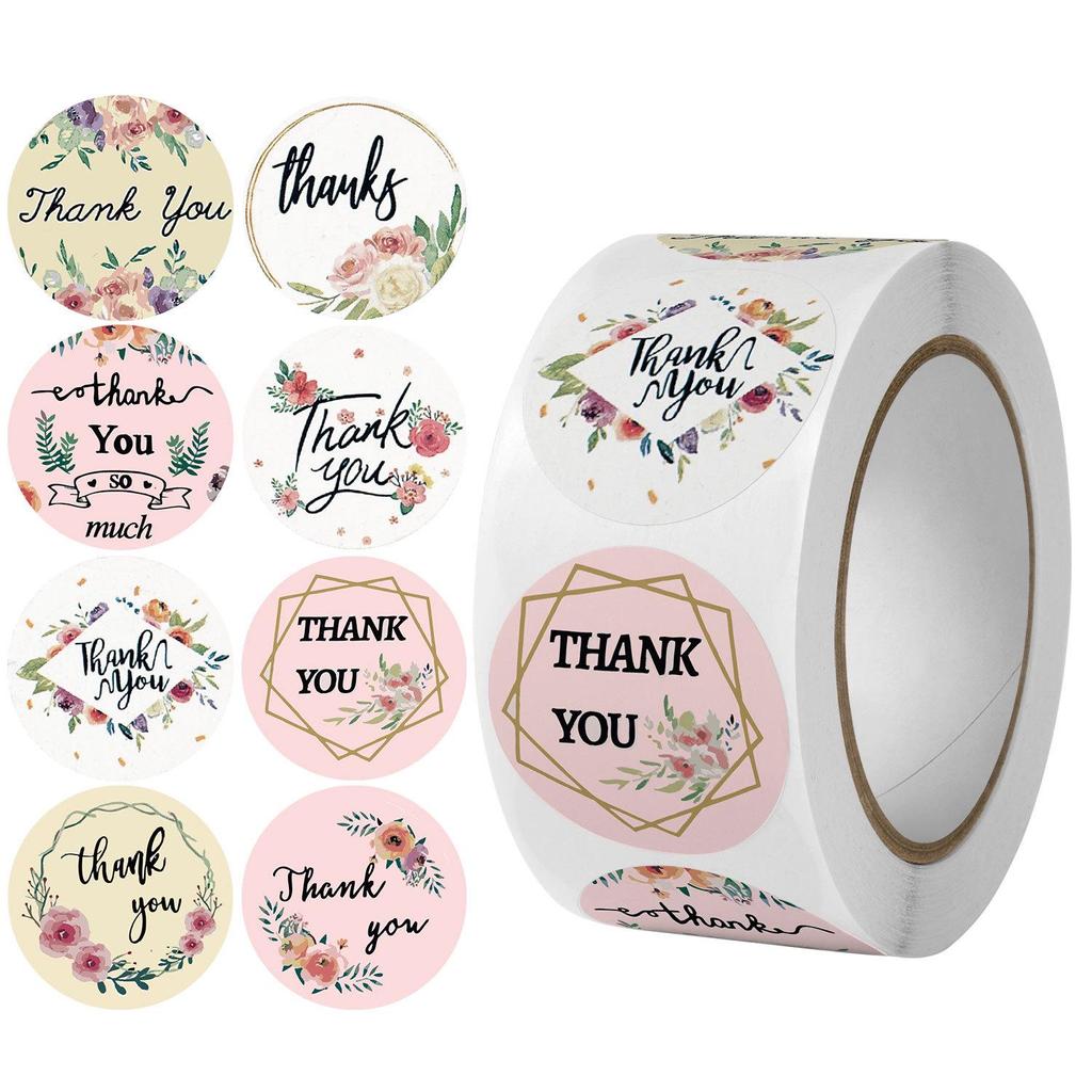 500 Self-Adhesive Thank You Dessert Stickers - Cartoons, Weddings, & Baking Seals for Children