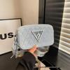Versatile Diamond Quilted Camera Shoulder Bag: Minimalist High-End Fashion for Women