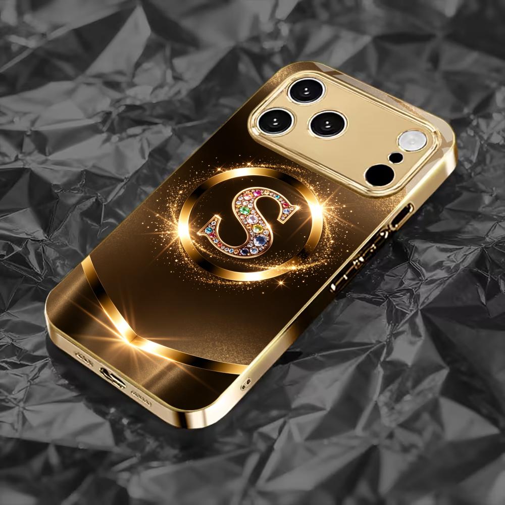 Роскошный чехол для телефона с бриллиантовым S-образным узором для funda iphone для iPhone 17 pro max чехол-стекло для iPhone 17 16 15 14 13 12pm Pro Plu