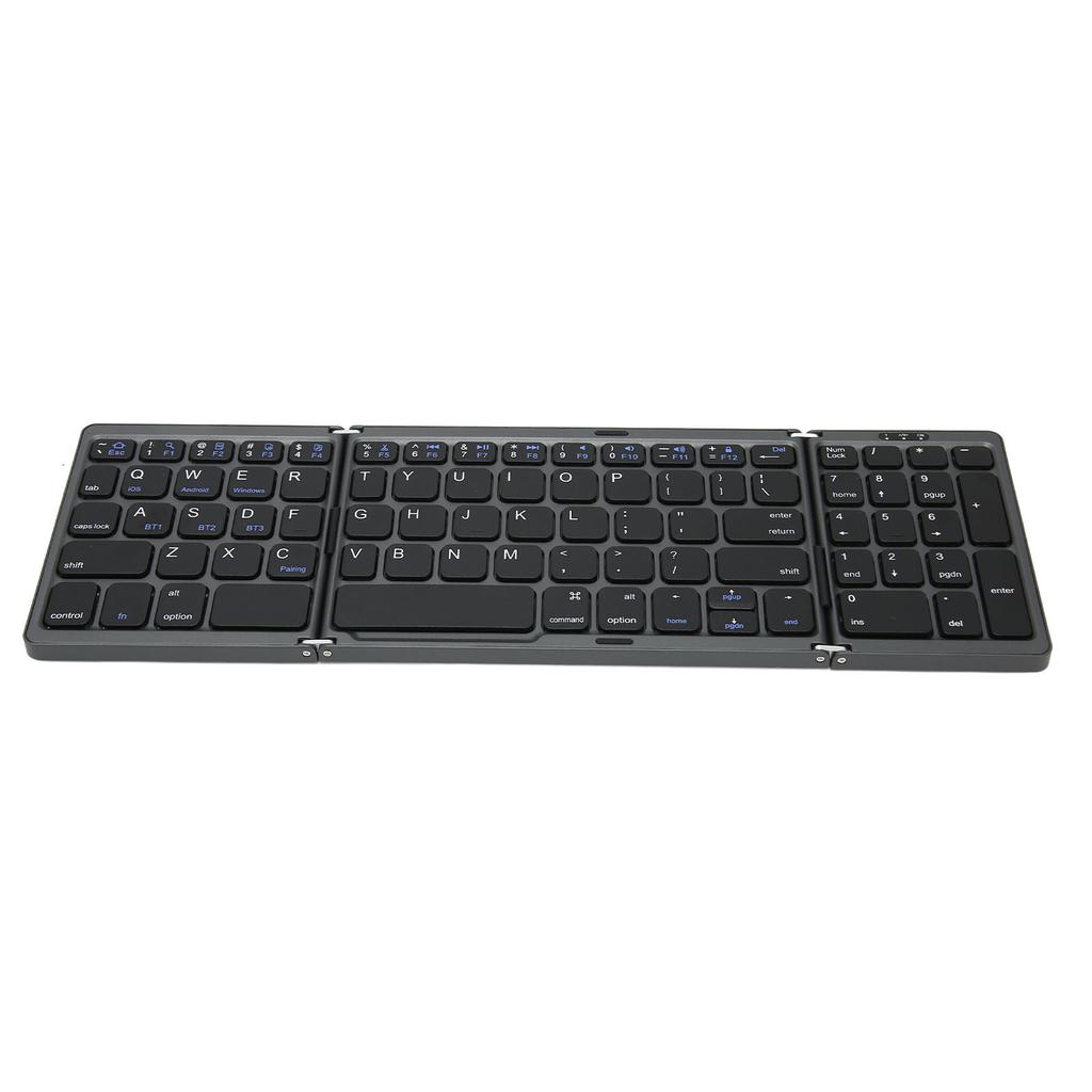 Foldable Bluetooth Keyboard with Numeric Key 81 Keys Battery Powered Type C Interface Pocket Size