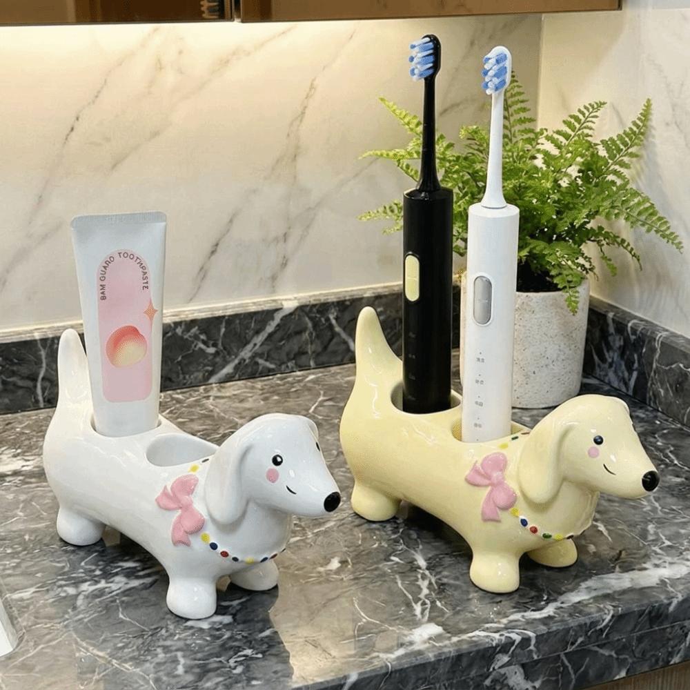 2 Slot Dachshund Toothbrush Holder Creative Electric Toothbrush Stand Bathroom Accessories