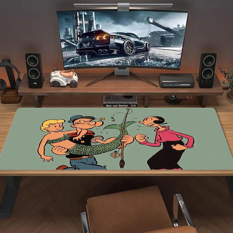 Popeye the Sailor Print  Cushion Non-slip Laptop Tablet Big Mousepad XXL Mat Mini PC Playmat With Lock edge