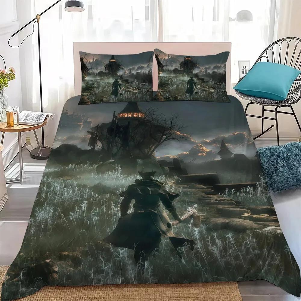 3D Print Game B-Bloodborne Bedding Set Duvet Cover Set Single Double Queen King Size Soft Microfiber student dormitories Gift