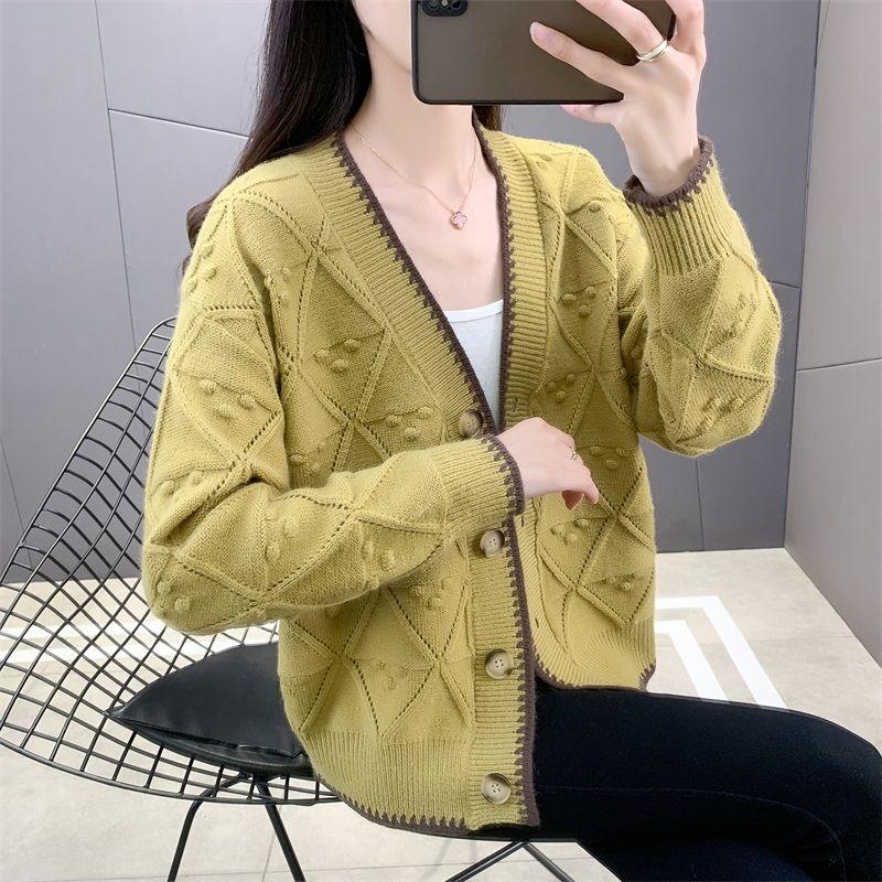 Вязаный кардиган женский корейский вариант свободный и стильный универсальный короткий свитер на осень и зиму