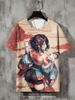 Мужская модная футболка с изображением девушки в стиле аниме, японский стиль, сексуальная красота, 3D-принт, футболки для мужчин и женщин с коротким рукавом, свободный повседневный топ Y2k
