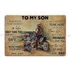 Motorcycle Father And My Son Riding Partners For Life Tee Dirt Bike Graphic friendship Metal Plaques Wall Caver Tin Sign Poster