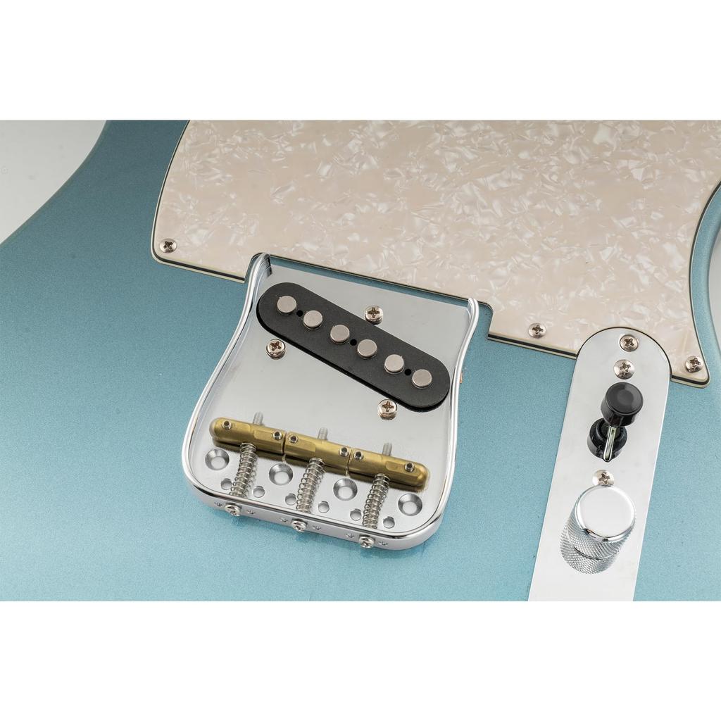 Musiclily Ultra Curved Telecaster with Brass Saddles and Brass Plates for TL Electric Chrome 10.8mm Bridge, 3-Way, Guitars,