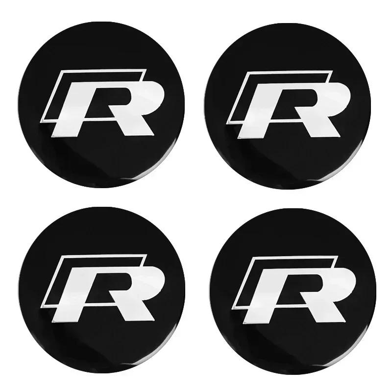 Car Wheel Center Hub Caps Sticker Metal Car Key Chain Ring For Volkswagen VW R GTI Golf 6 Amarok T5 Phaeton Teramont ID3 Tiguan ED1