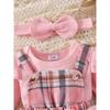 Baby Girl Clothes Newborn Infant Long Sleeve Jumpsuit with Headband Outfits Set 3pcs Bow Fall Winter 0-18 Months, for Outdoor