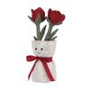 Apricot Lamb Rose Vase Plush Soft and Cute Stuffed Animal for Babies and Plush Rose Vase 30cm Children's Animal, Boys,