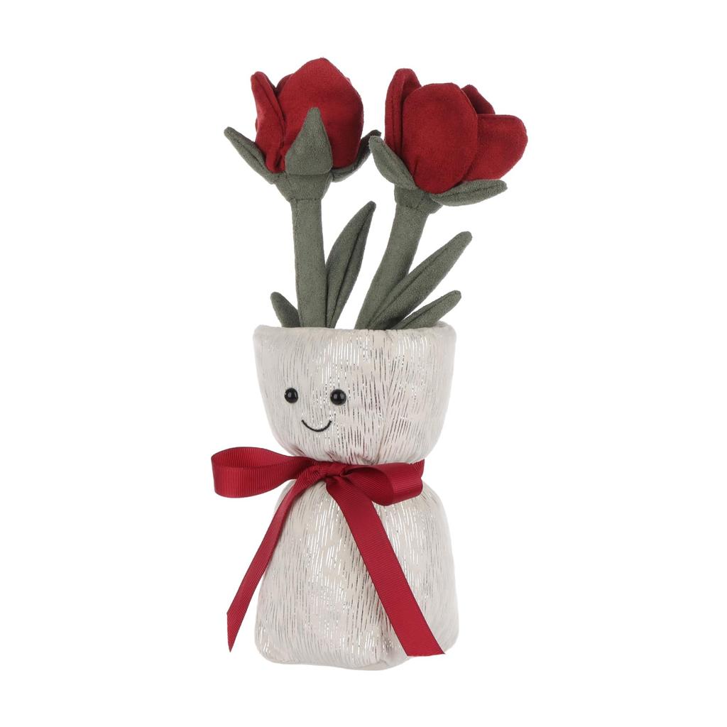 Apricot Lamb Rose Vase Plush Soft and Cute Stuffed Animal for Babies and Plush Rose Vase 30cm Children's Animal, Boys,