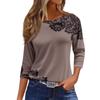Women's Fashion Casual Round Neck 3/4 Sleeve Loose  Printed T-Shirt Ladies Top