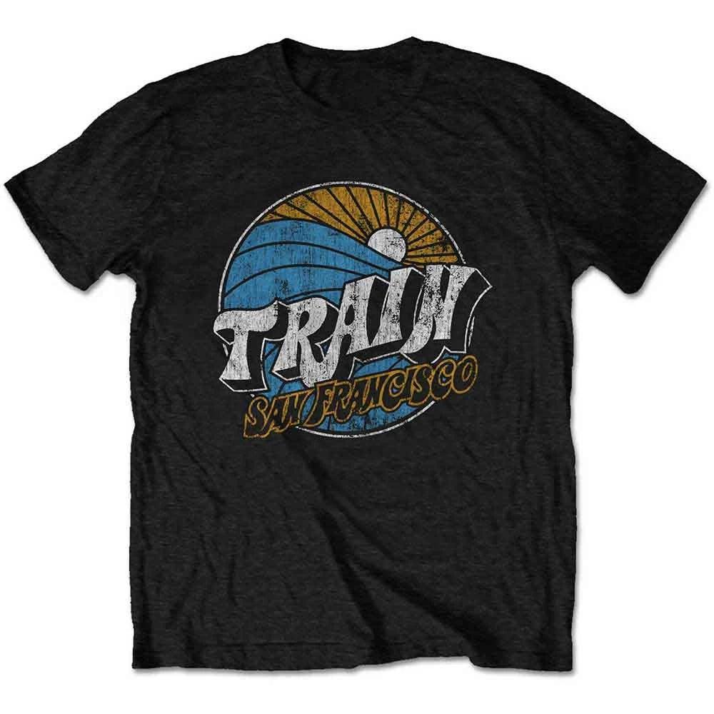 Train T Shirt Wave Band Logo retro vintage new Official Mens Black