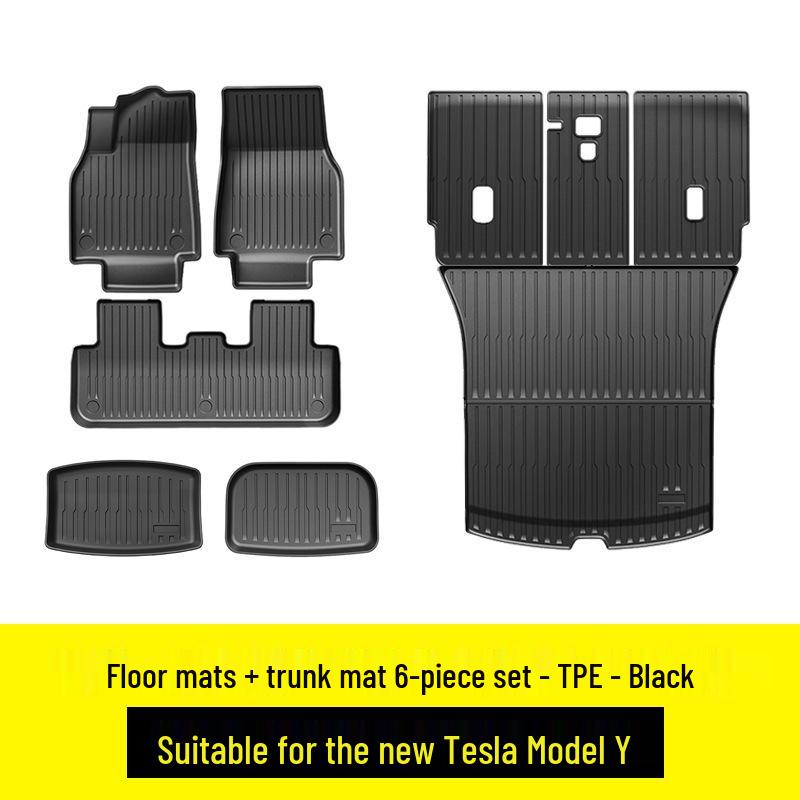 Водонепроницаемые, устойчивые к пятнам коврики из ТПЭ для Tesla Model Y 2025 года, изготовленные на заказ для переднего и заднего багажников.