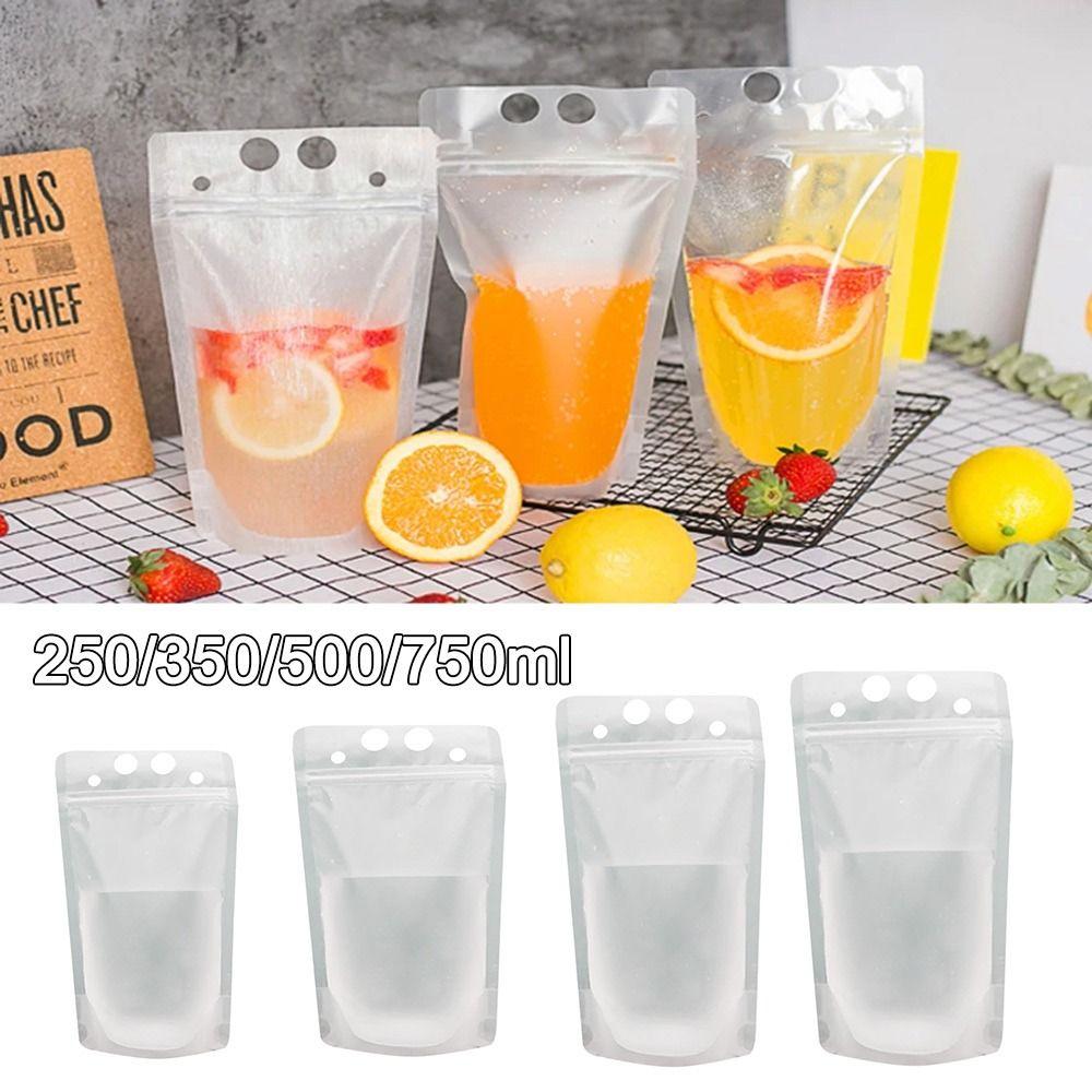 50Pcs Disposable Seal Pouches Frosted Smoothie Bags New Juice Drinking Bags