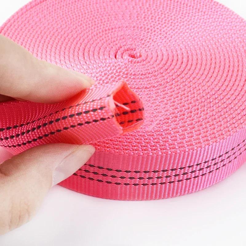 10/20/40M Meetee 25mm Nylon Tubular Webbing Tapes Double-layer Reflective Band for Sewing Bag Strap Dog Leash Accessories