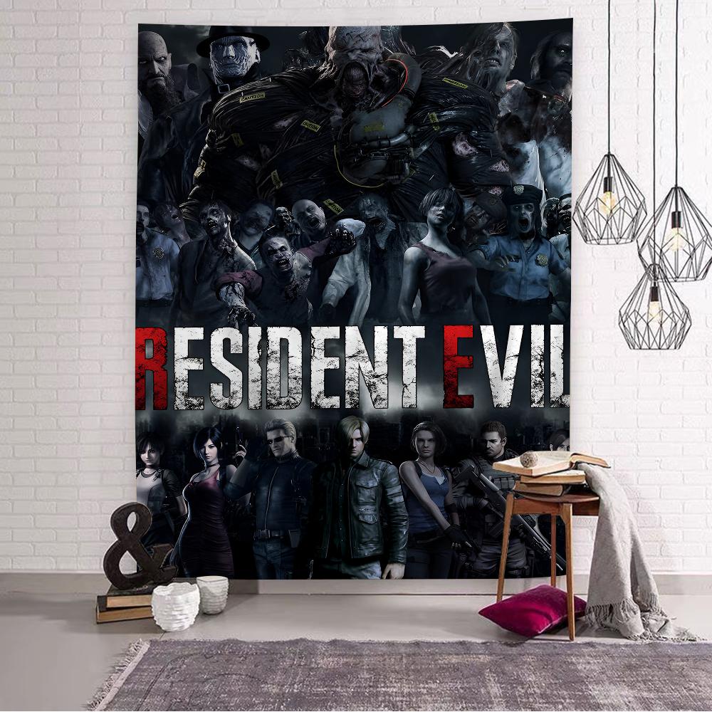 Canvas Painting Game RRESIDENT EVIL Chart Tapestry Art Science Fiction Room Home Decor Cheap Hippie Wall Hanging