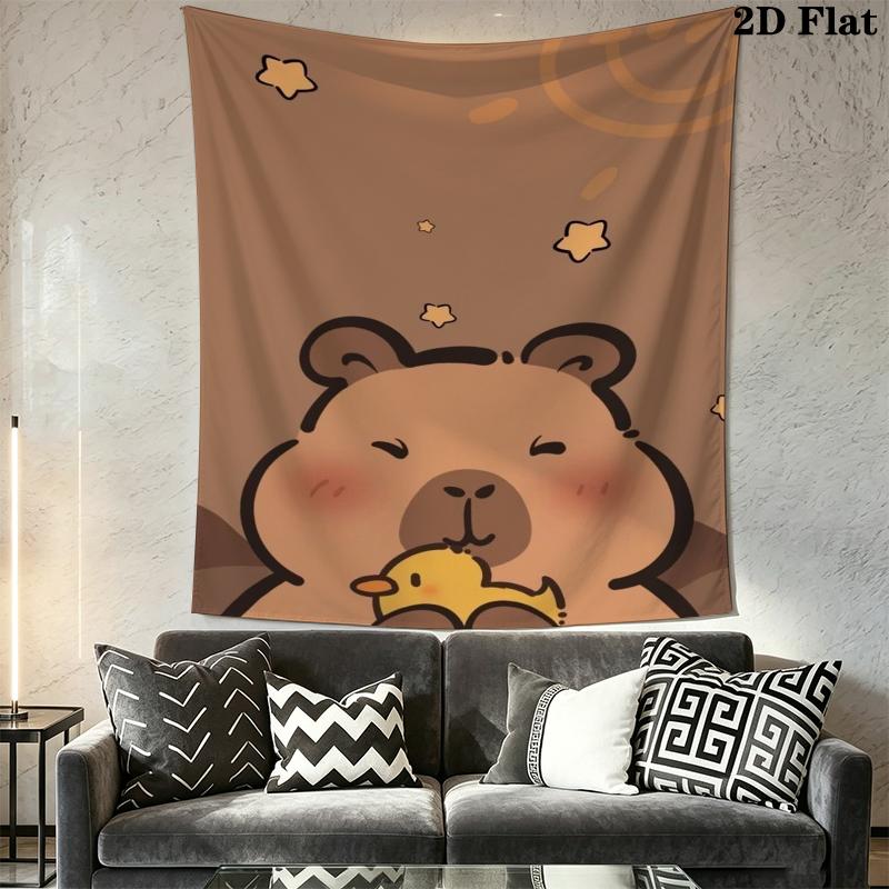 Capybara Wall Tapestry Aesthetic Wall Hanging Printed Fabric Blanket Decorative Tapestries for Bedroom Living Room Home Decor