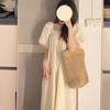 Французские ретро премиум короткие пижамы женские летний стиль чистый хлопок пузырчатые рукава одежда для дома ночная рубашка