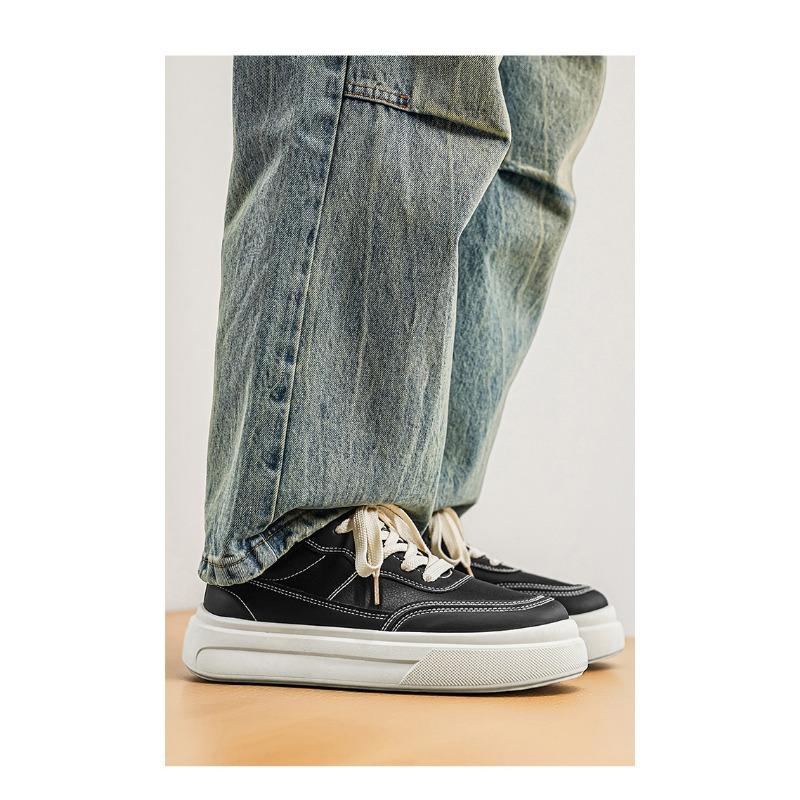 Men S Korean Style Casual White Sneakers For Students Breathable Sports Shoes