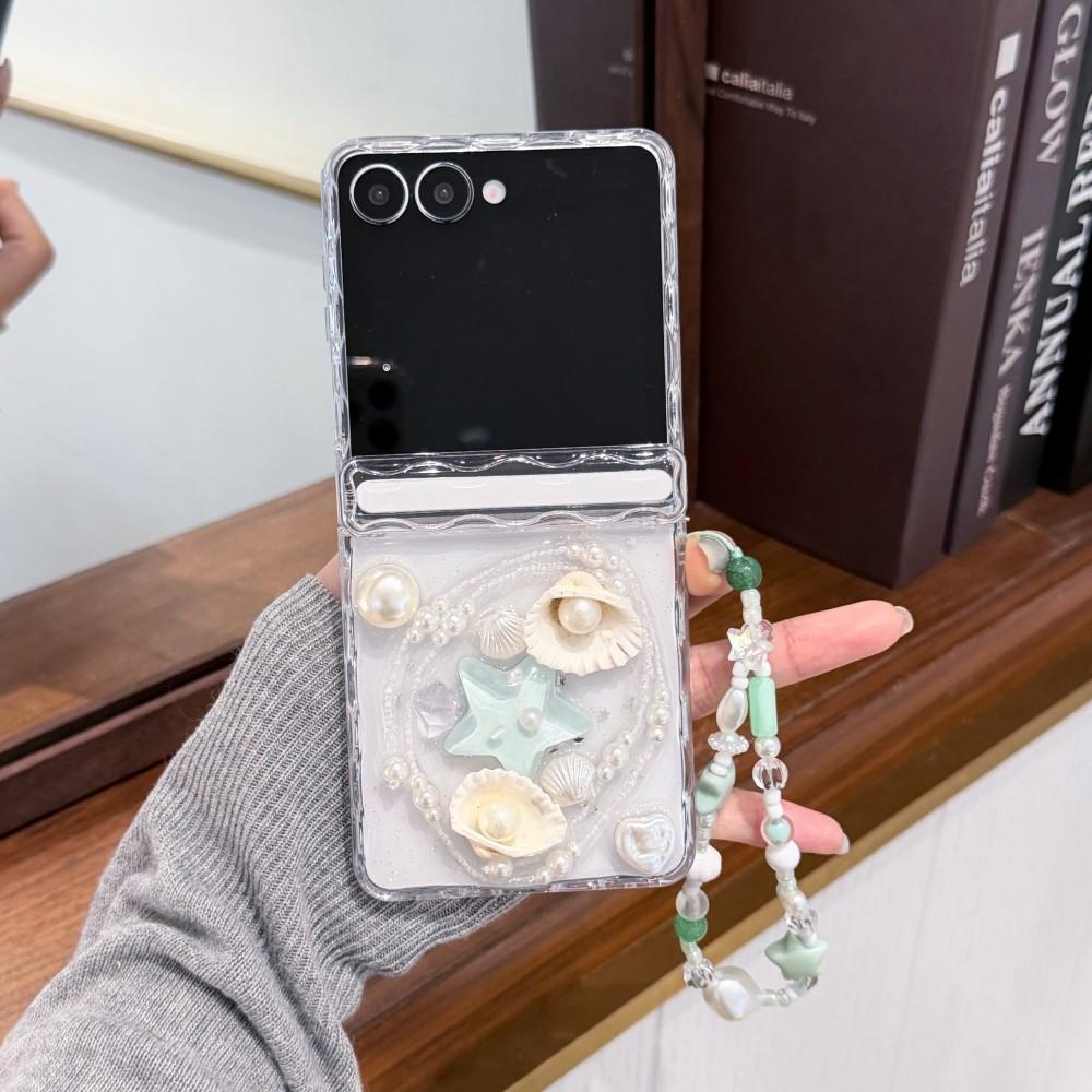 3D чехол-браслет для Samsung Galaxy Z Flip 5 6 7 5G, чехол с защитой шарнира, ударопрочный прозрачный задний чехол из ПК