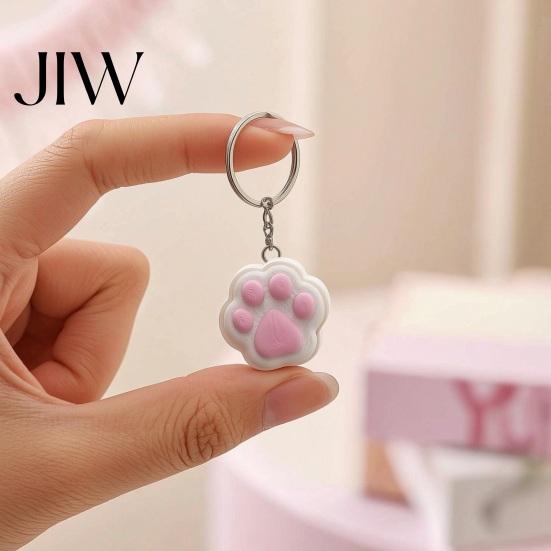 Keychain Accessory Cat Paw Fidget Clicker Keychain, Stress Relief Kitten Portable Toy, Backpacks Handbag Purse Charm Keyring for Women Girls Relaxing
