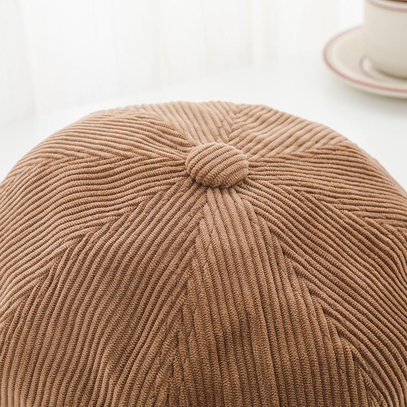 Вельветовые шапки для женщин, винтажная корейская восьмиугольная шляпа, литературный берет для отдыха, элегантная простая теплая шляпа художника, модная