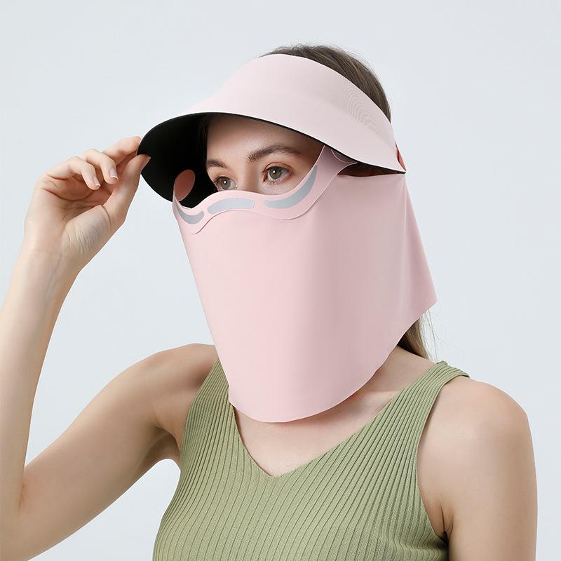 Nylon Neck Guard Magnetic Sun Hat for Women Sun Protection Cap for Outdoor Sports Full-Face Sunscreen Mask with Neck Protection