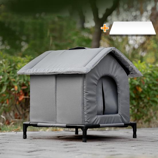 Уличный домик для кошек Ветрозащитный Водонепроницаемый Уютное кошачье убежище Легкая сборка Теплое изолированное укрытие для уличных кошек Требуется сборка