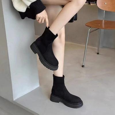 Ботильоны на платформе с круглым носком Осень Зима Женские ботильоны до щиколотки Теплая женская короткая обувь Распродажа Дизайнерская Роскошная Высококачественная Обувь