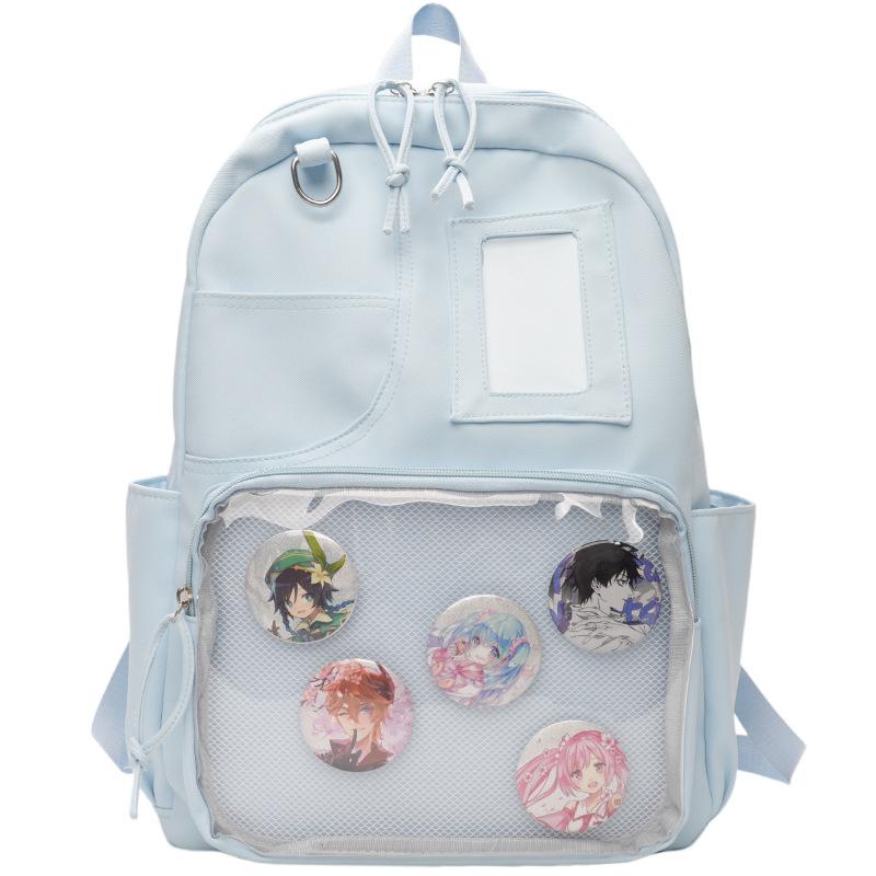 New College Style Backpack, Junior High School Student Schoolbag, High Value Transparent Cartoon Cute Backpack
