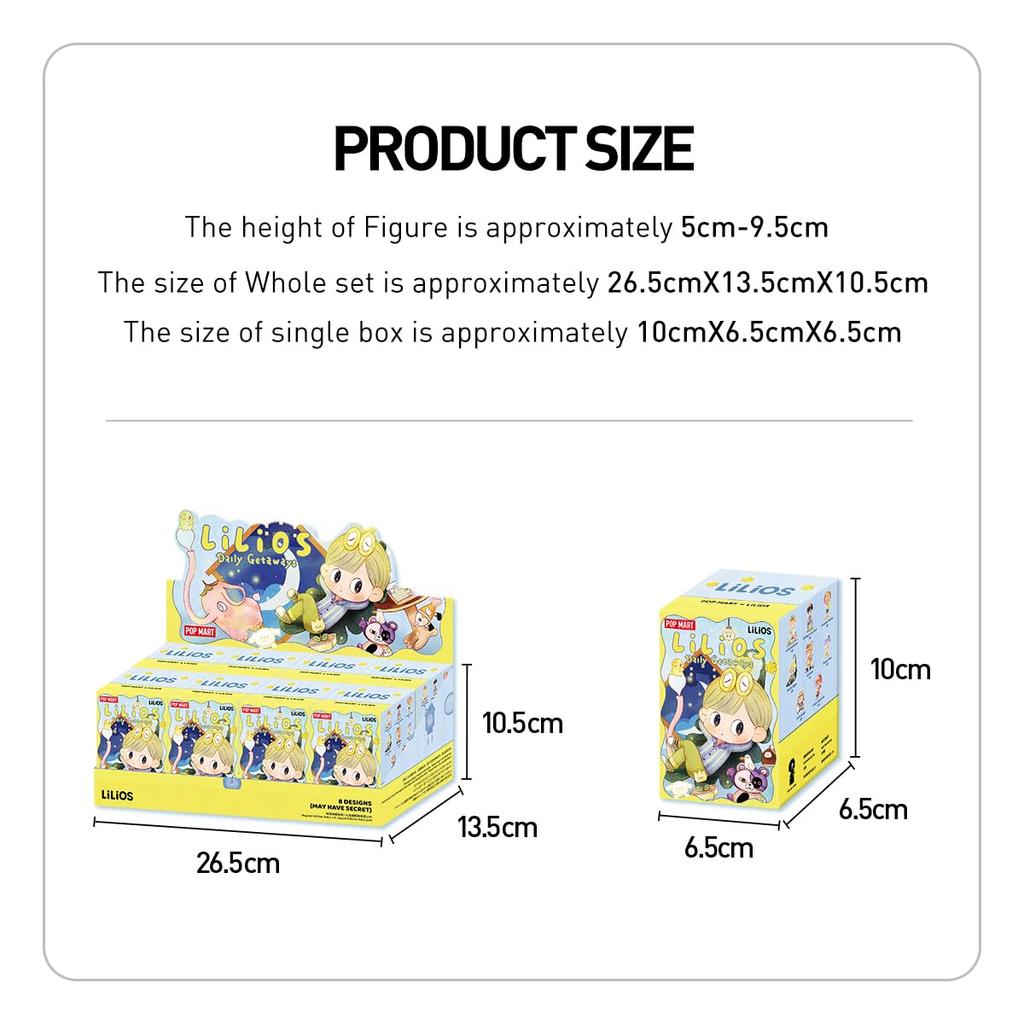 POP MART LiLiOS Daily Getaways Series Box 8 Pop Mart Gacha Gacha Blind Box Фигурка Пластиковая модель Премиум-игрушка ПВХ Мягкий винил Оригинальный персонаж День рождения