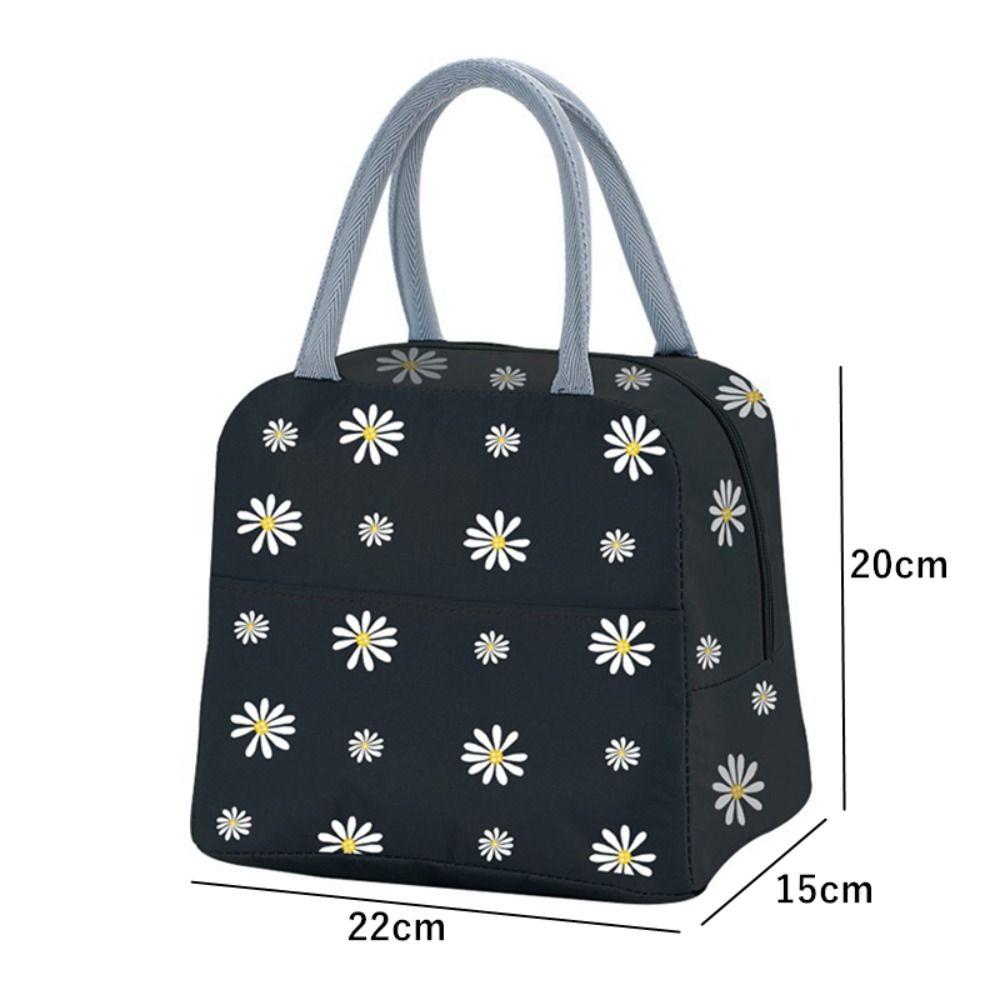 Oxford Cloth Outdoor For Student Large Capacity Picnic Pouch Thermal Cooler Bag Daisy Lunch Bag