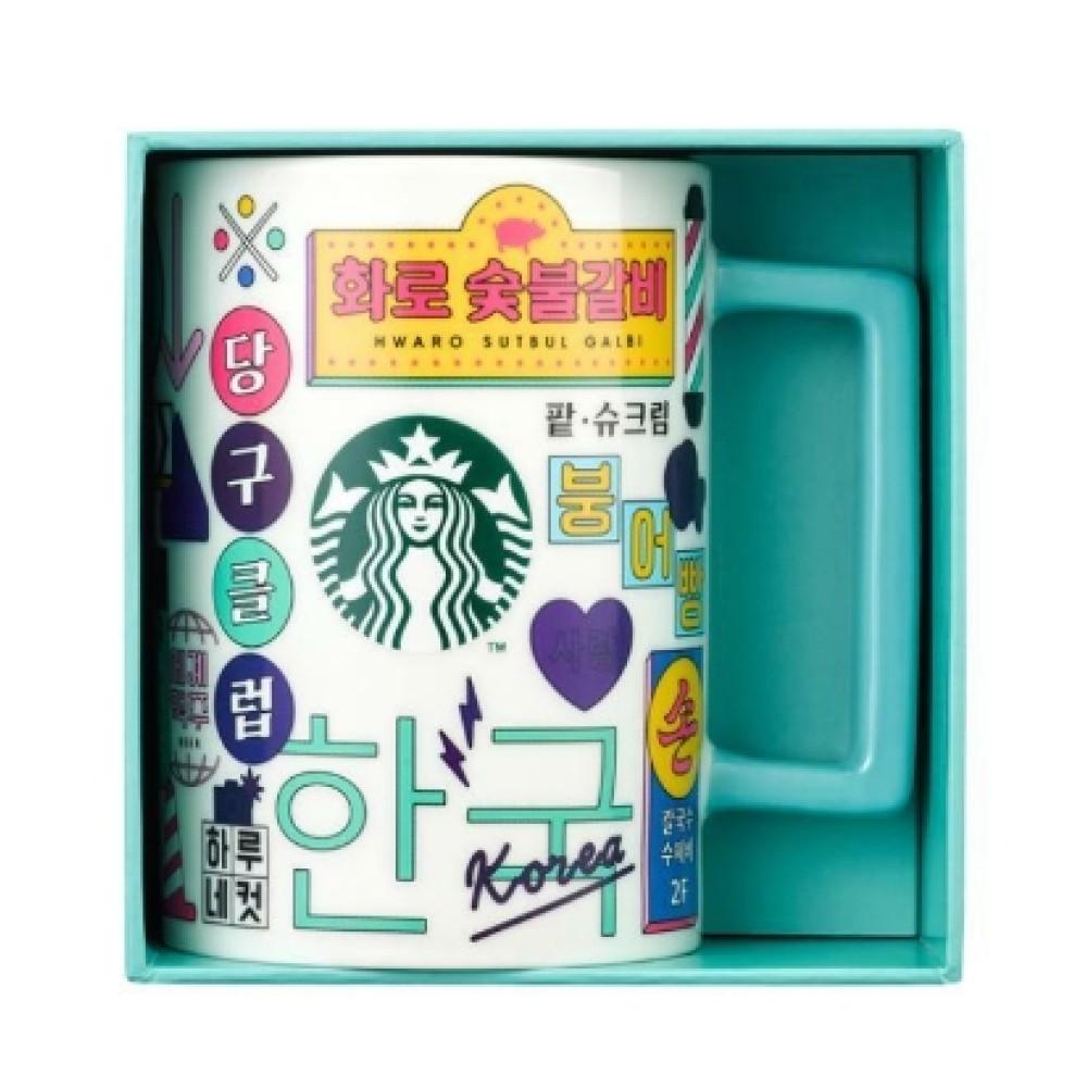 [Starbucks Корея] Корейская лимитированная кружка, меняющая цвет на хангыль, и набор держателей для стаканов BTS V (Коллекция кафе Сеула)/ Коллекция кружек Xion