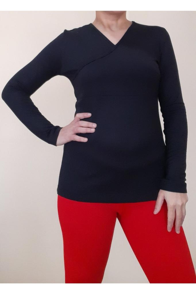 Женская стильная футболка большого размера, черная двубортная футболка из вискозы из чесаного хлопка с вырезом спереди