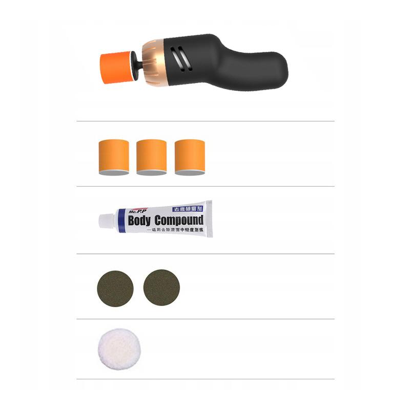 Мини-полировщик автомобиля, ручная полировальная машина для ремонта царапин с 100 мл воска для ухода за краской автомобиля, инструмент для чистки воском