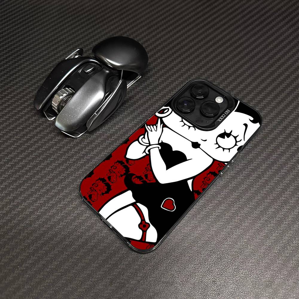 B-Betty-Cute-B-Boop Anime Phone Case For iPhone 16 15 14 13 12 11 17 Pro MAX Plus Pro Matte Shockproof Cover