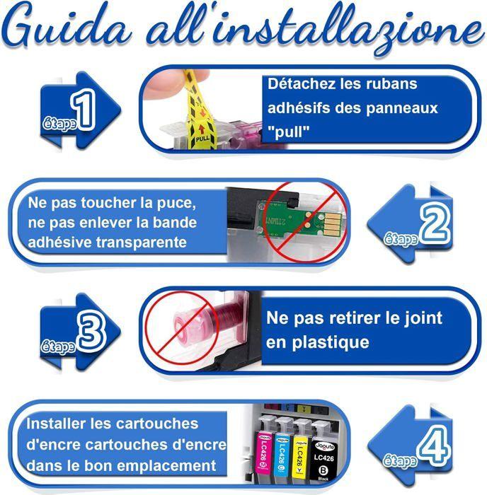 Cartouches d'Encre - LAMPESECOENERGIE - LC426 - Haut Rendement - Compatible Brother - Pack de 4