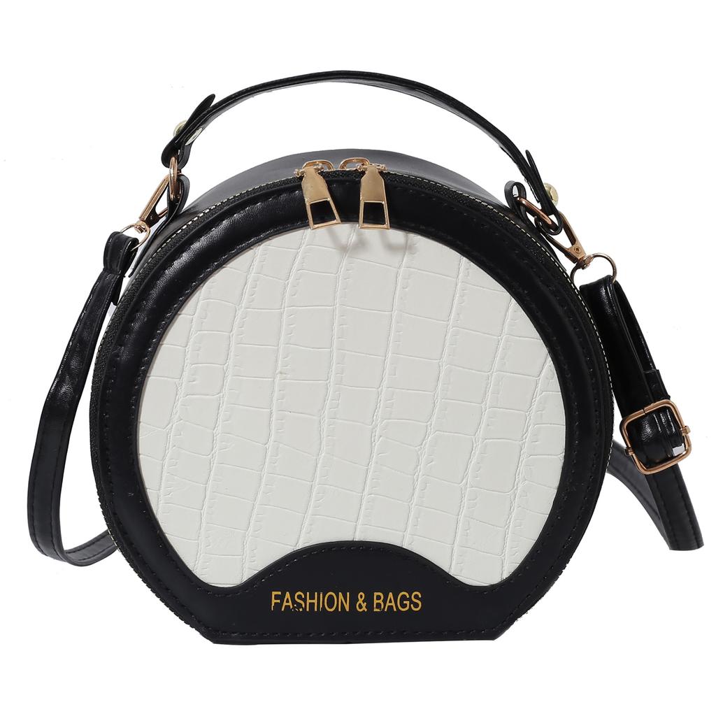 Фактурная модная сумка через плечо на одно плечо, новая модная контрастная цветная сумка через плечо, простая сумка, маленькая круглая сумка