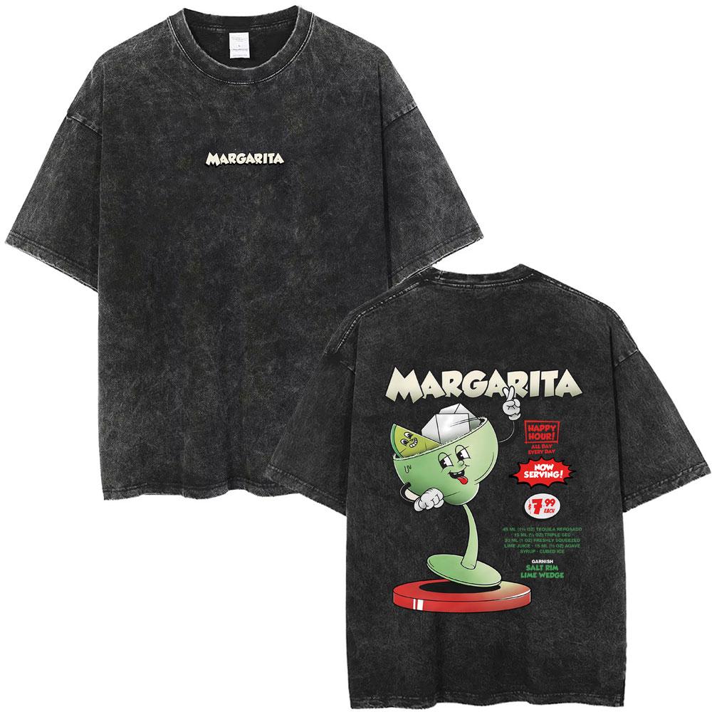 Old Fashioned Cocktail Funny Meme Washed Vintage T Shirts Men Women Casual Oversized Tshirt Male Fashion Oversized Streetwear