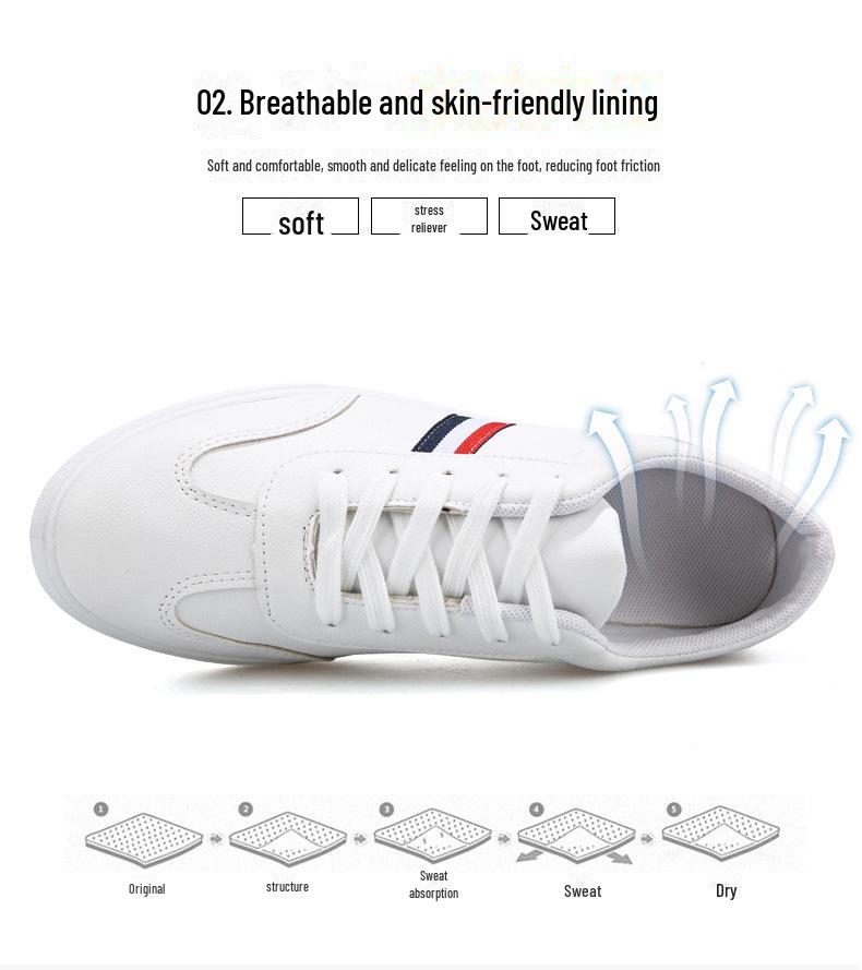2024 Мужская повседневная дышащая обувь в корейском стиле белого цвета с низким верхом на осень/зиму